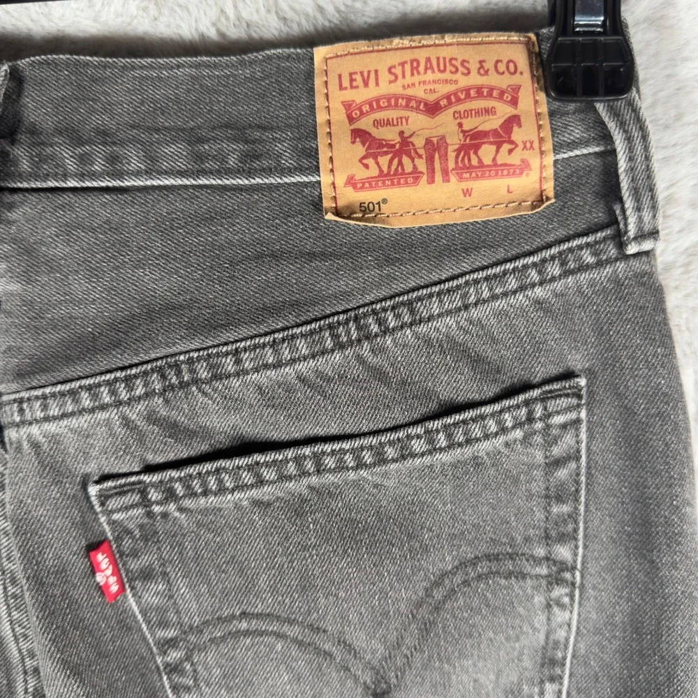 Levis 501 29x32 Mens Y2K Grey Button‎ Fly Straight Leg Jeans 11/07 Dated